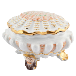 Dose, bunt und gold staffiert