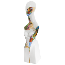 Büste, weiblich mit Maske und Hut, H 29 cm