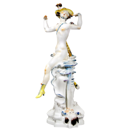 Eros, Bunt und gold staffiert, Limitierte Meisterwerke, H 37,5 cm