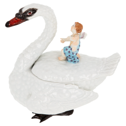 Vogel als Dose Schwan, H 12 cm