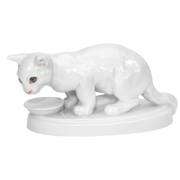 Katze, Bunt staffiert, leicht, H 7,5 cm