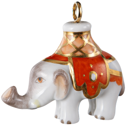 Anhänger Elefant Decke Rot, H 3,4 cm