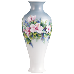 Vase mit Belag, Hibiskusblüten, H 46 cm