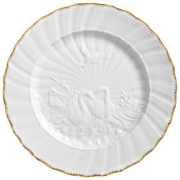 Charger Plate, Shape "Swan Service", Gold border, gold rim (Swan service), Ø 32 cm