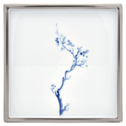 Platte, Form "MEISSEN® Cosmopolitan", Blue Orchid Platinum, 17 x 17 cm