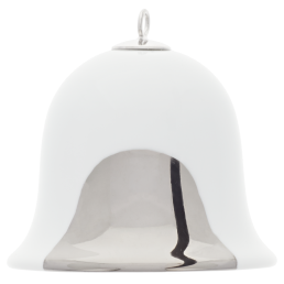 Baumschmuck Glocke, Platinpunkt, H 4,8 cm