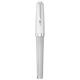 MEISSEN® Porcelain Royal Seal Fountain Pen, Mesh platinum, H 18,5 cm