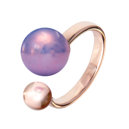 Ring Circle, Pearl Collection Lilac, 750 Roségold, 1 Porzellanperle 10mm