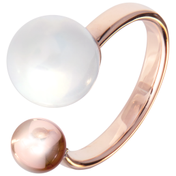 Ring Circle, Pearl Collection Pure White, 750 Roségold, 56 mm, 1 Porzellanperle 10mm