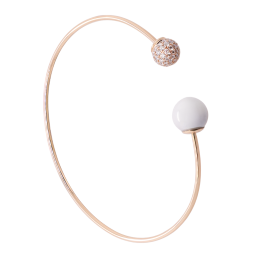 Bangle Pearl Collection Pavé, 750 rose gold, 1 porcelain pearl 10mm an 1 golden pearl pavé 8 mm, 46 brillants, 0,49 ct, TW/VSI