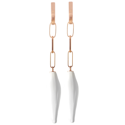 Ohrringe Bloom Collection, 925 Silber rosé vergoldet mit zwei Knopsen aus Porzellan