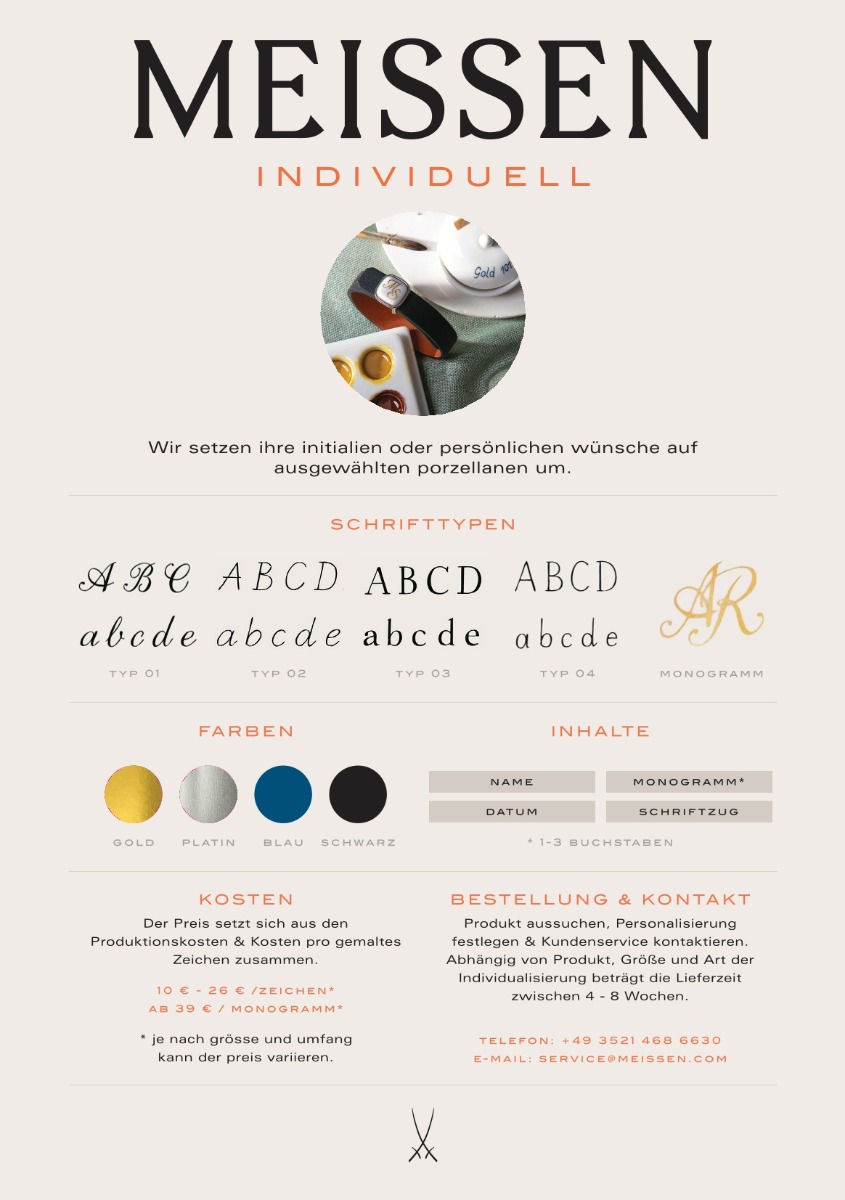  Personalisierung Meissen Porzellan